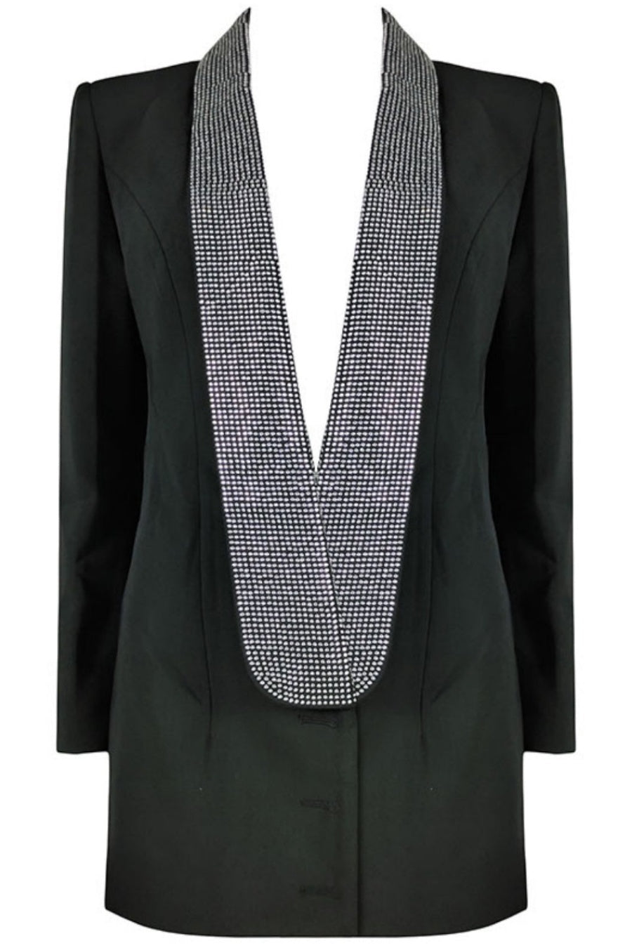 Flowering Girl Women Scarlett Crystal Embellished Cutout Blazer Dress - Black