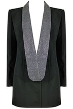 Flowering Girl Women Scarlett Crystal Embellished Cutout Blazer Dress - Black