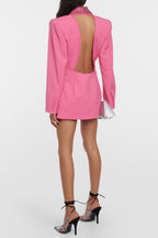 Flowering Girl Women Scarlett Crystal Embellished Cutout Blazer Dress - Pink