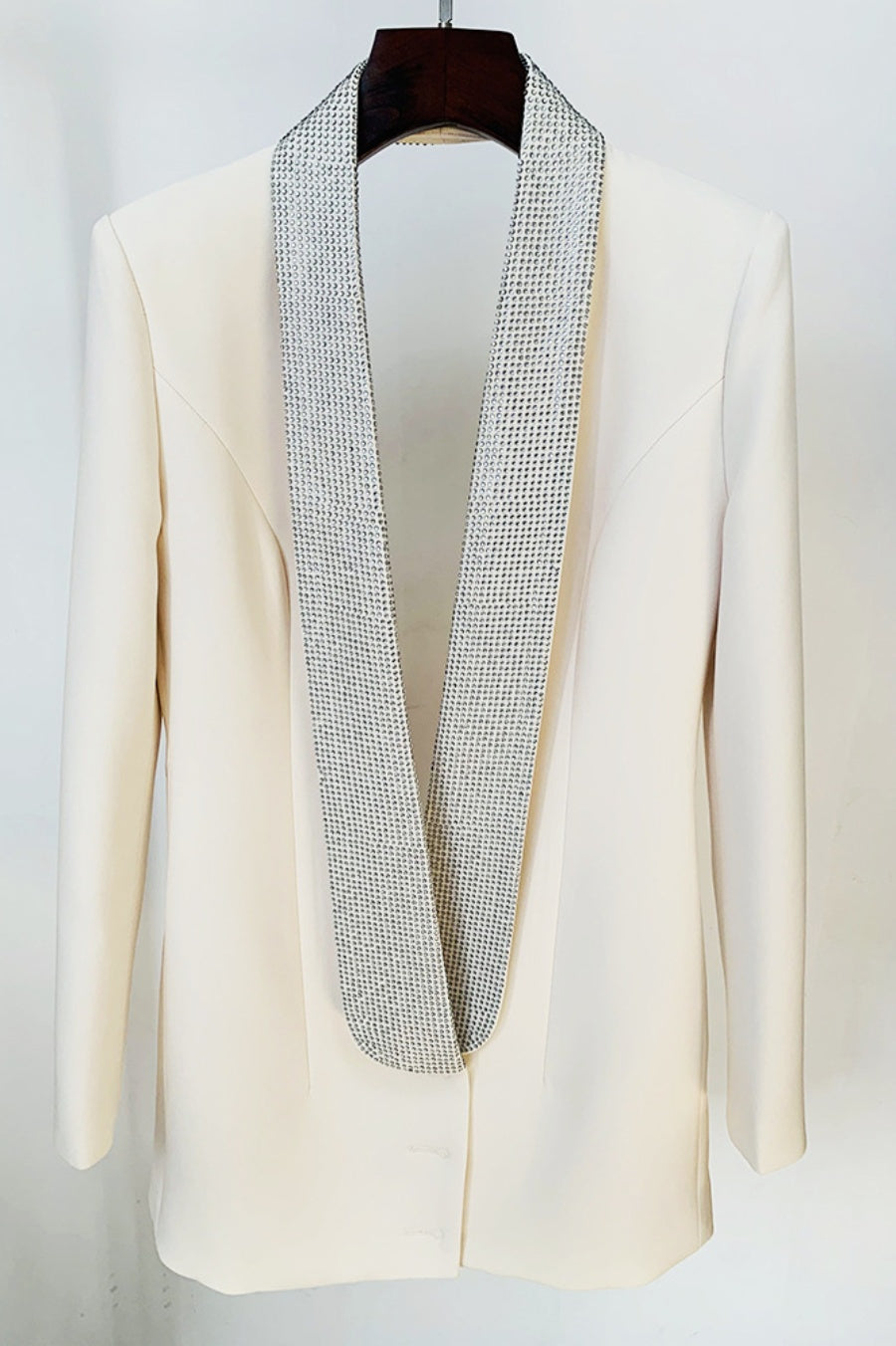 Flowering Girl Women Scarlett Crystal Embellished Cutout Blazer Dress - White