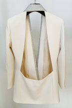 Flowering Girl Women Scarlett Crystal Embellished Cutout Blazer Dress - White