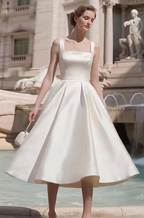 Sharon Minimalist Spaghetti Strap Midi Dress - Off-White