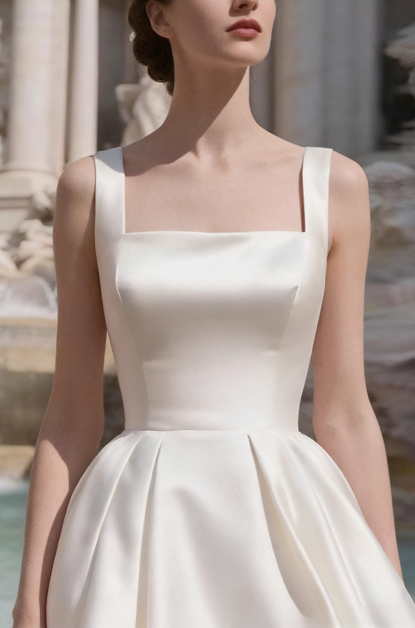 Sharon Minimalist Spaghetti Strap Midi Dress - Off-White