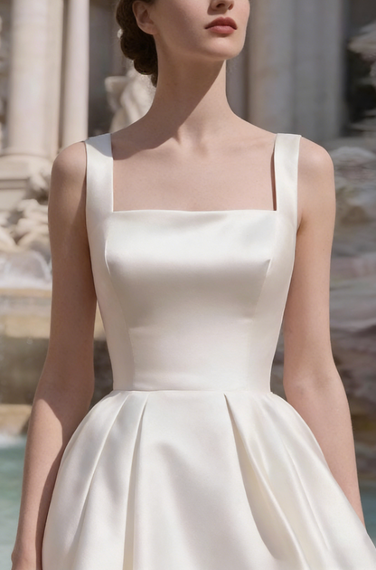 Sharon Minimalist Spaghetti Strap Midi Dress - Off-White