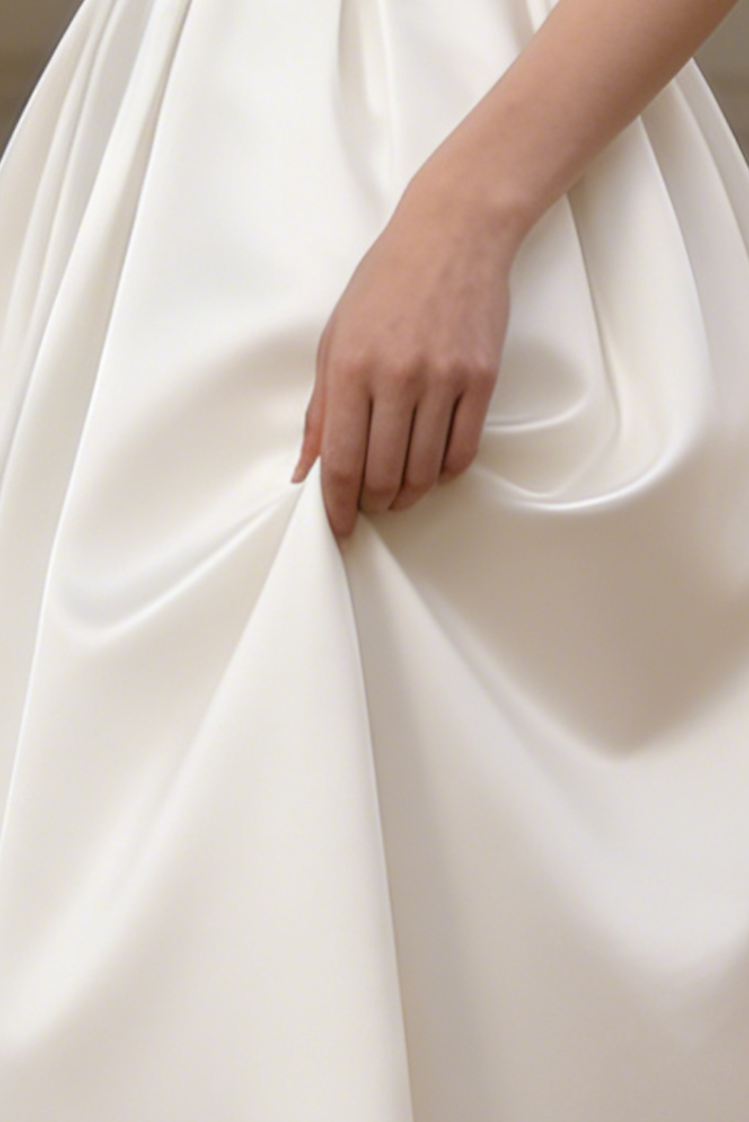 Sharon Off-the-Shoulder Minimalist Midi Dress - Off-White