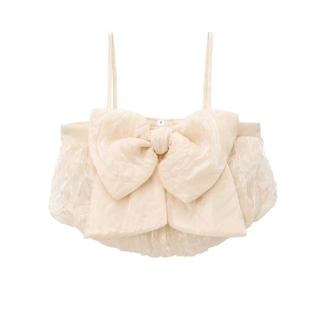 Flowering Girl Women Addison Bownot Top In Ivory