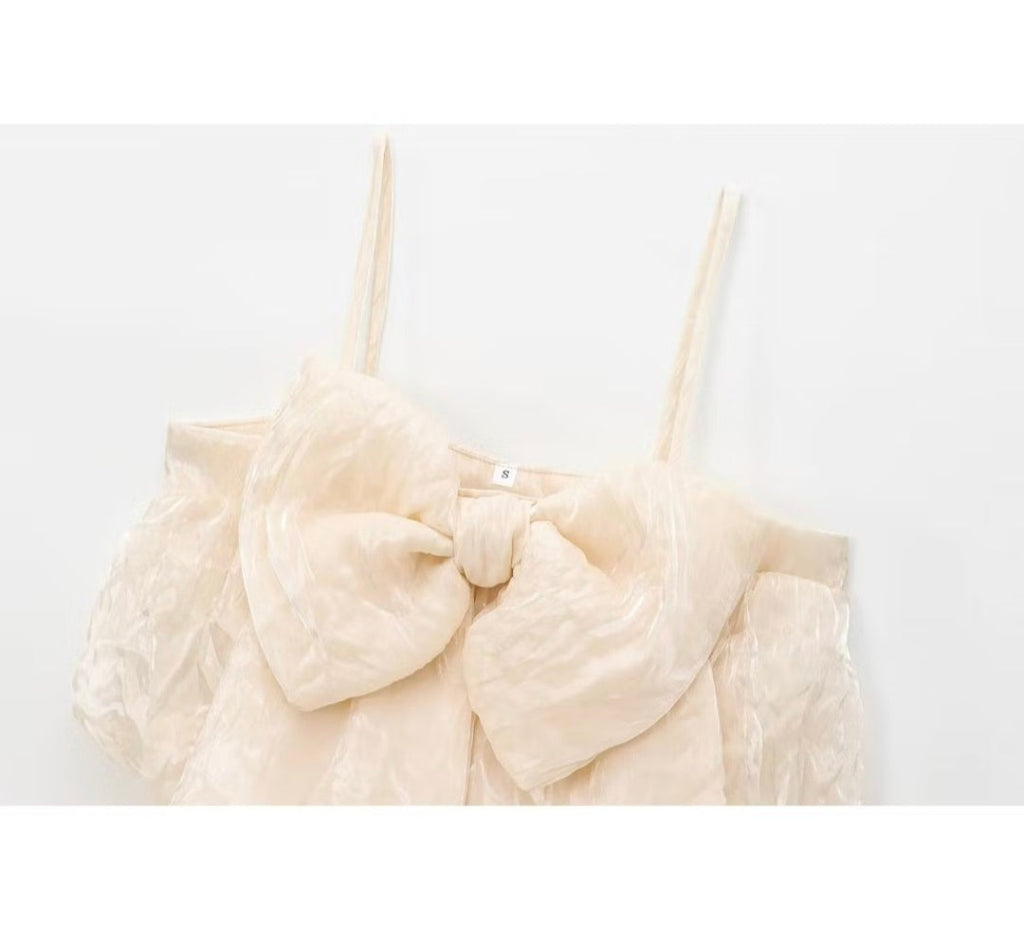 Flowering Girl Women Addison Bownot Top In Ivory