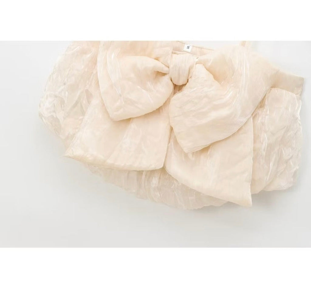 Flowering Girl Women Addison Bownot Top In Ivory