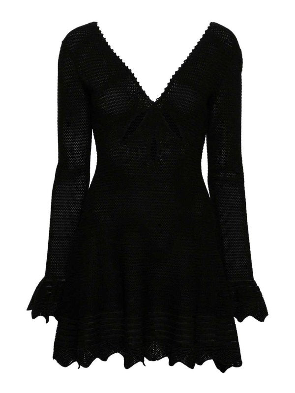 Flowering Girl Women Laura Black Cut-Out Knit Mini Dress