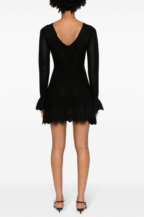 Flowering Girl Women Laura Black Cut-Out Knit Mini Dress