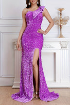Flowering Girl Women Sequined Sparkly Pageant Dress