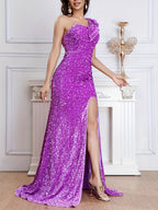 Flowering Girl Women Sequined Sparkly Pageant Dress