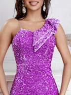 Flowering Girl Women Sequined Sparkly Pageant Dress