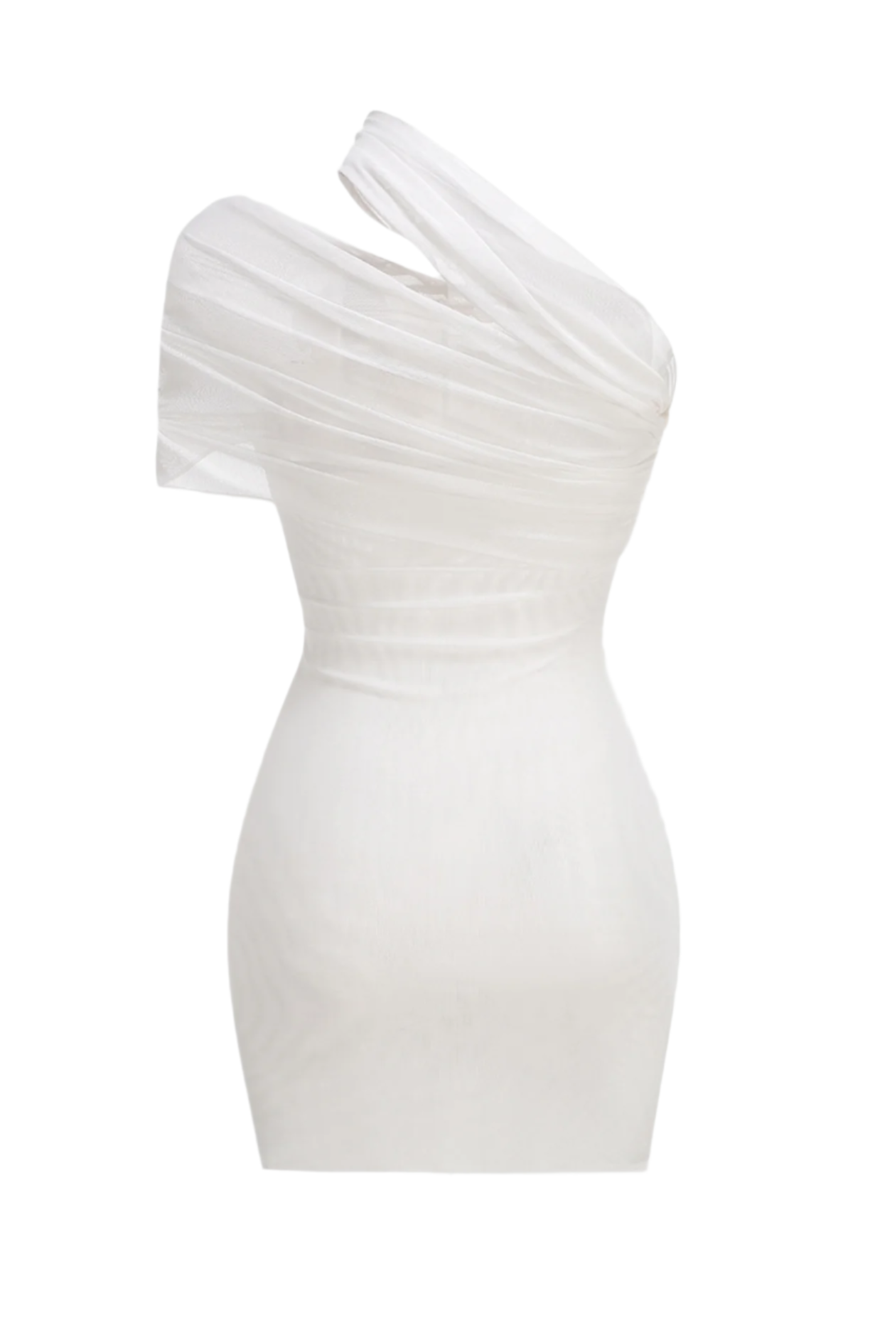 Flowering Girl Women One Shoulder Floral Mesh Ruched Mini Dress