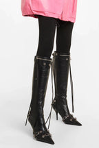 Flowering Girl Women Shilia Zip Knee-high Boots - Black