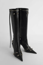 Flowering Girl Women Shilia Zip Knee-high Boots - Black