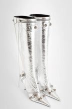 Flowering Girl Women Shilia Zip Knee-high Boots - Silver