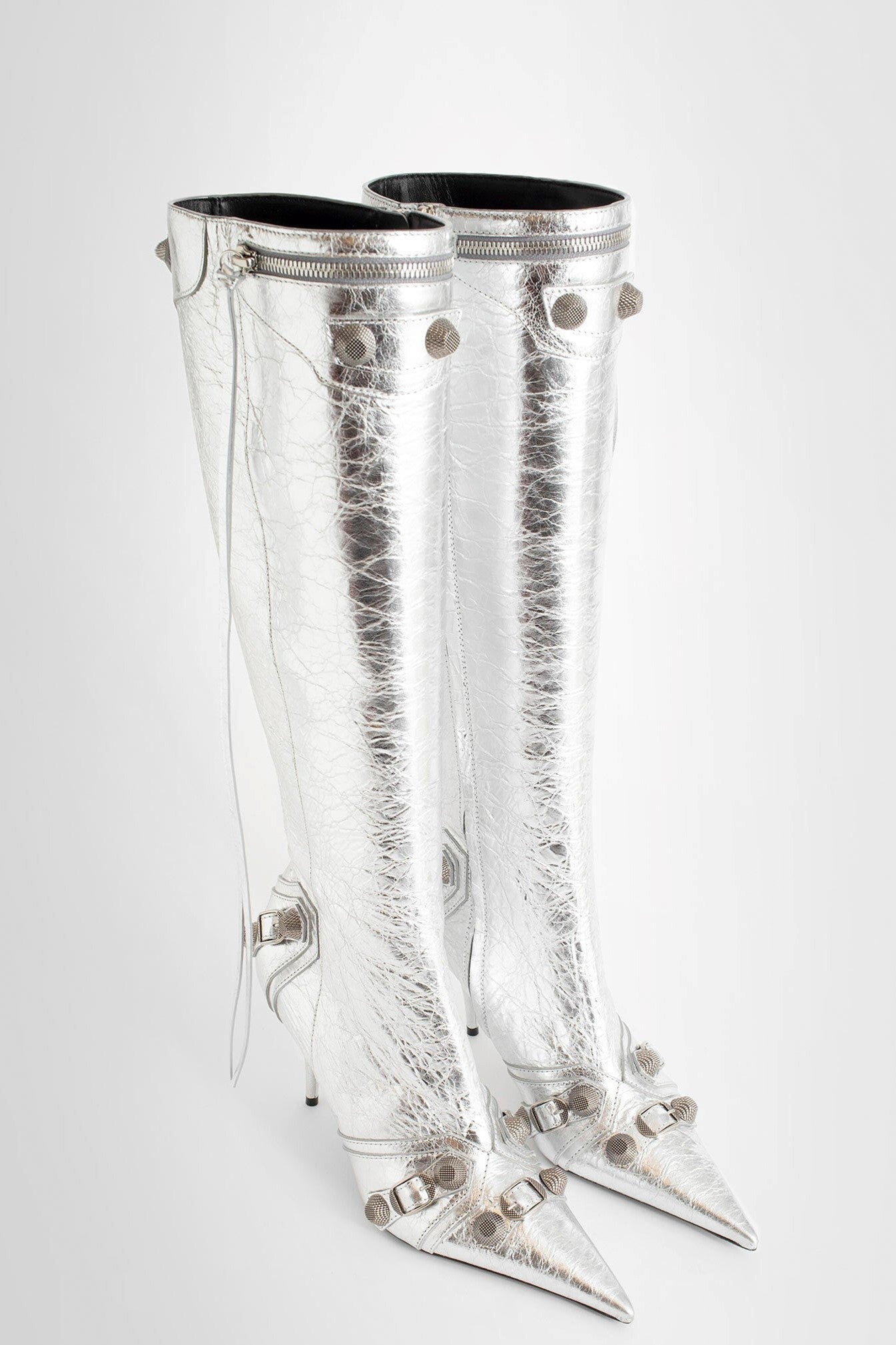 Flowering Girl Women Shilia Zip Knee-high Boots - Silver