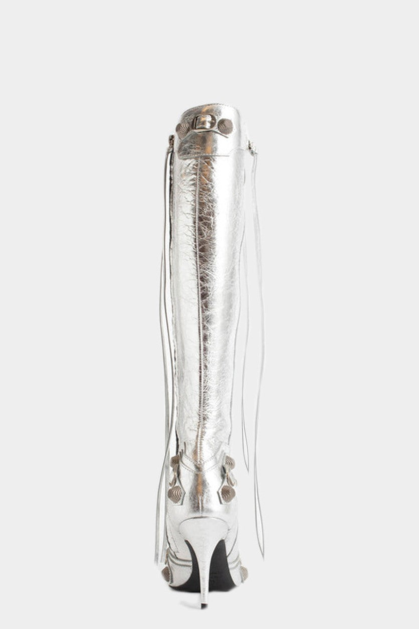 Flowering Girl Women Shilia Zip Knee-high Boots - Silver