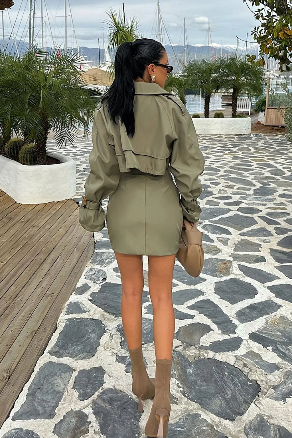 Flowering Girl Women Shirley Button Detail Cropped Jacket & Mini Skirt Set