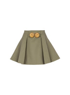 Flowering Girl Women Short Pleated Skirt In Grain De Poudre