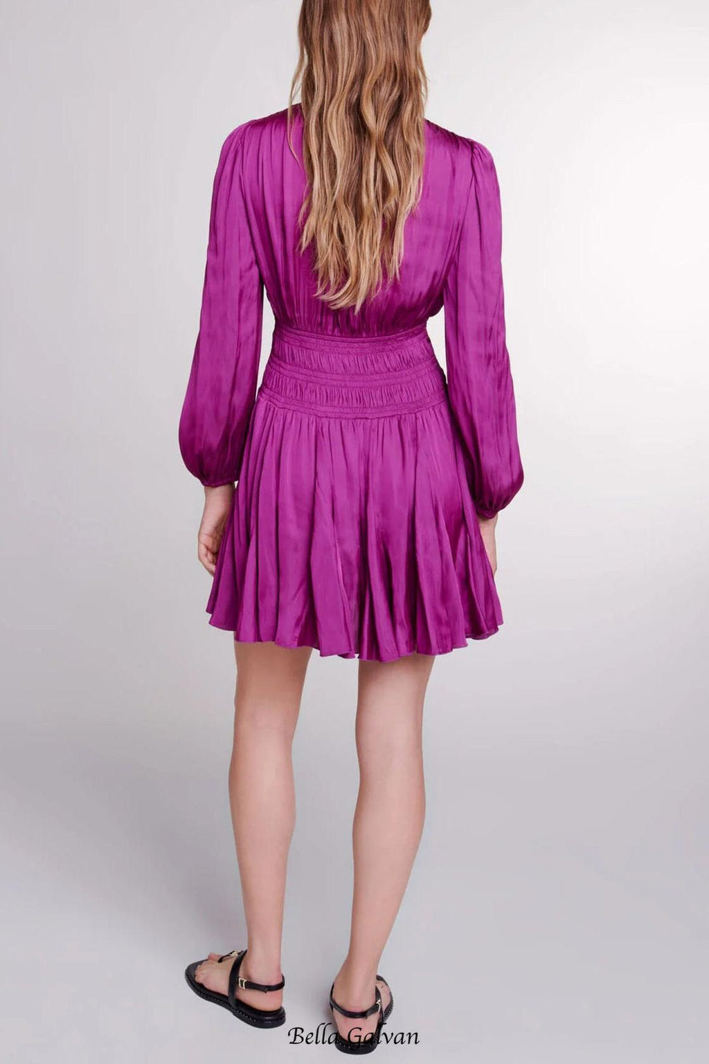 Flowering Girl Women Short satin-look dress