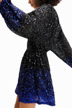 Flowering Girl Women Short Sequin Dress