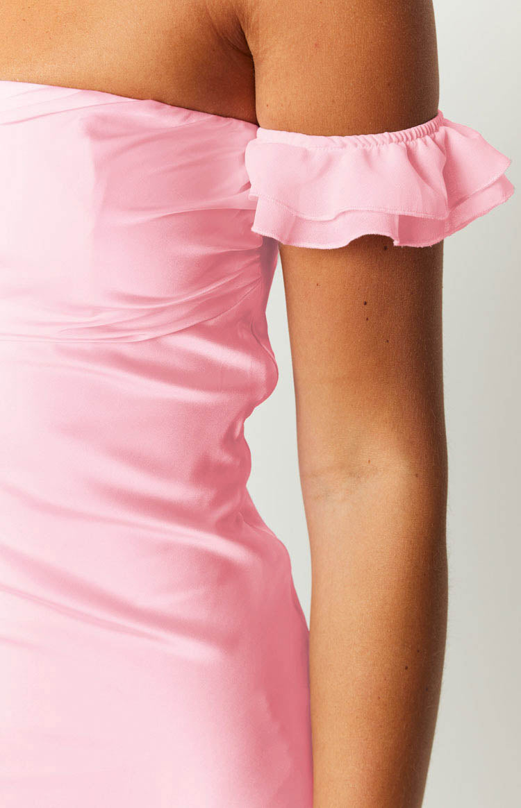 Flowering Girl Women Silvia Pink Satin Mini Dress