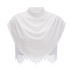 Flowering Girl Women Ivory Draped Satin Sleeveless Crop Top Lace Corset Ruched Mini Skirt Two-Piece Set