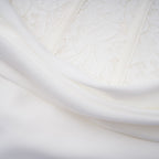 Flowering Girl Women Ivory Draped Satin Sleeveless Crop Top Lace Corset Ruched Mini Skirt Two-Piece Set