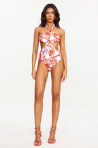 Flowering Girl Women Sissel Flower Print Halter Swimsuit