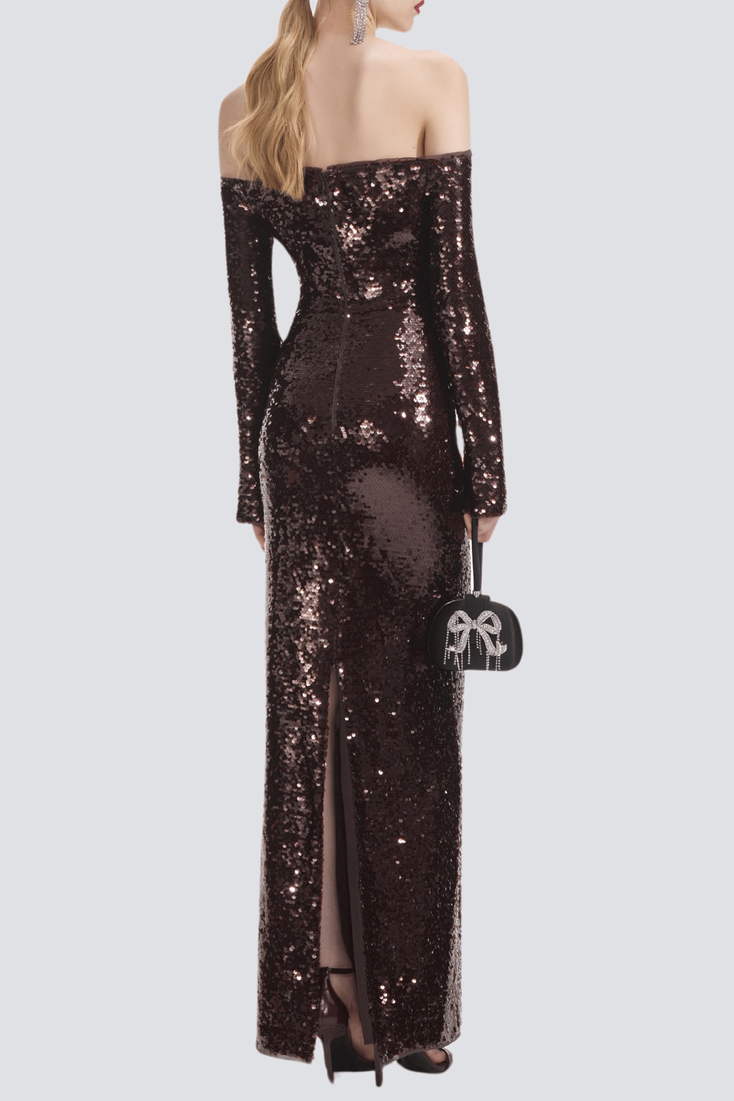 Flowering Girl Women Solvay Sequin Off Shoulder Maxi Dress