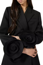 Flowering Girl Women Sophia Rose Appliqué Blazer in Black