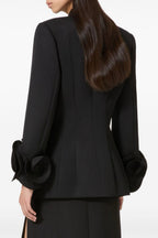 Flowering Girl Women Sophia Rose Appliqué Blazer in Black