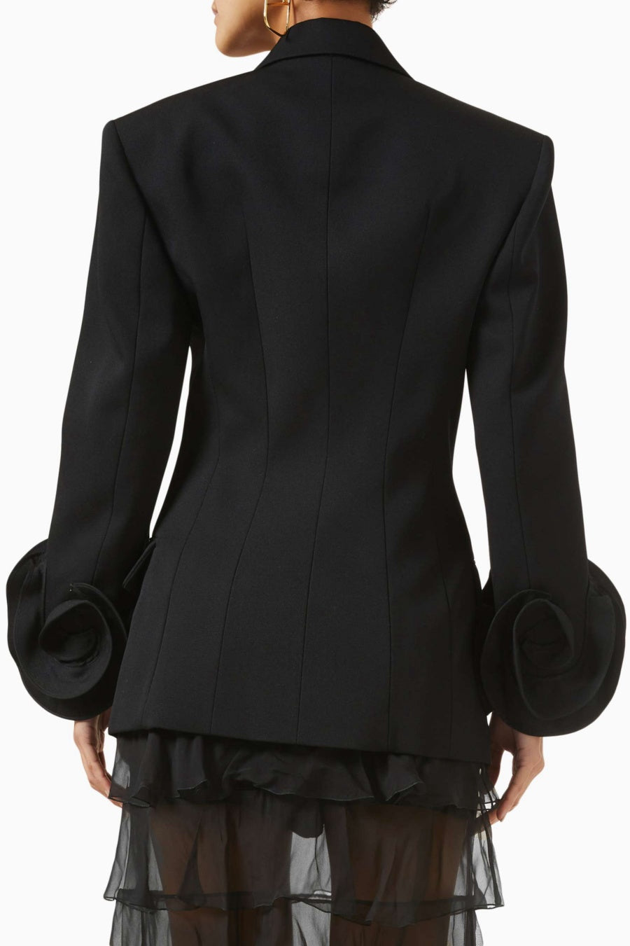 Flowering Girl Women Sophia Rose Appliqué Blazer in Black