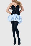 Flowering Girl Women Stanski Strapless Velvet Bow Puffy Satin Mini Dress