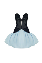 Flowering Girl Women Stanski Strapless Velvet Bow Puffy Satin Mini Dress