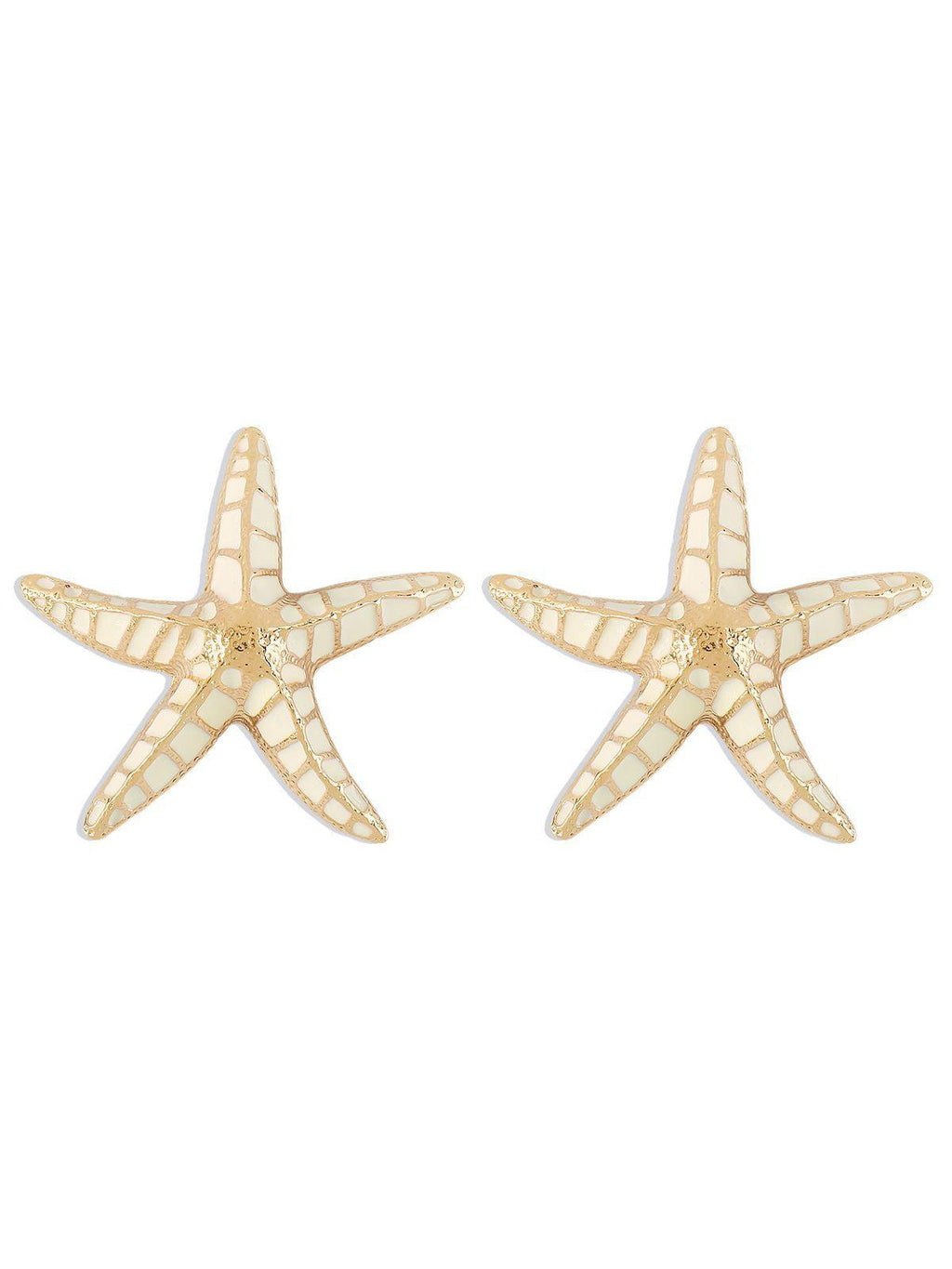 Flowering Girl Women Shepherd Starfish Earrings In Beige