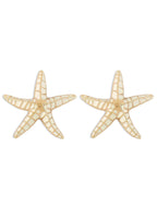 Flowering Girl Women Shepherd Starfish Earrings In Beige