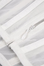 priscilla Strapless Veiled Corset Maxi Dress in white