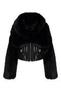 adelaide Faux Fur Corset Jacket in black