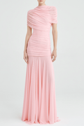 Suttoa Mesh Shawl Ruched Maxi Dress - Pink