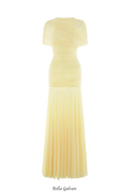 Suttoa Mesh Shawl Ruched Maxi Dress - Yellow