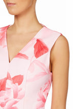 Flowering Girl Women Sherry Multi Pink Floral Print v-Neck Mini Dress