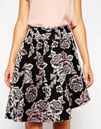 Jacquard High-Waisted Irregular Umbrella Skirt