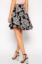 Jacquard High-Waisted Irregular Umbrella Skirt