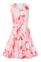 Flowering Girl Women Sherry Multi Pink Floral Print v-Neck Mini Dress