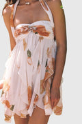 Flowering Girl Women Takala Floral Halter Backless Mini Dress