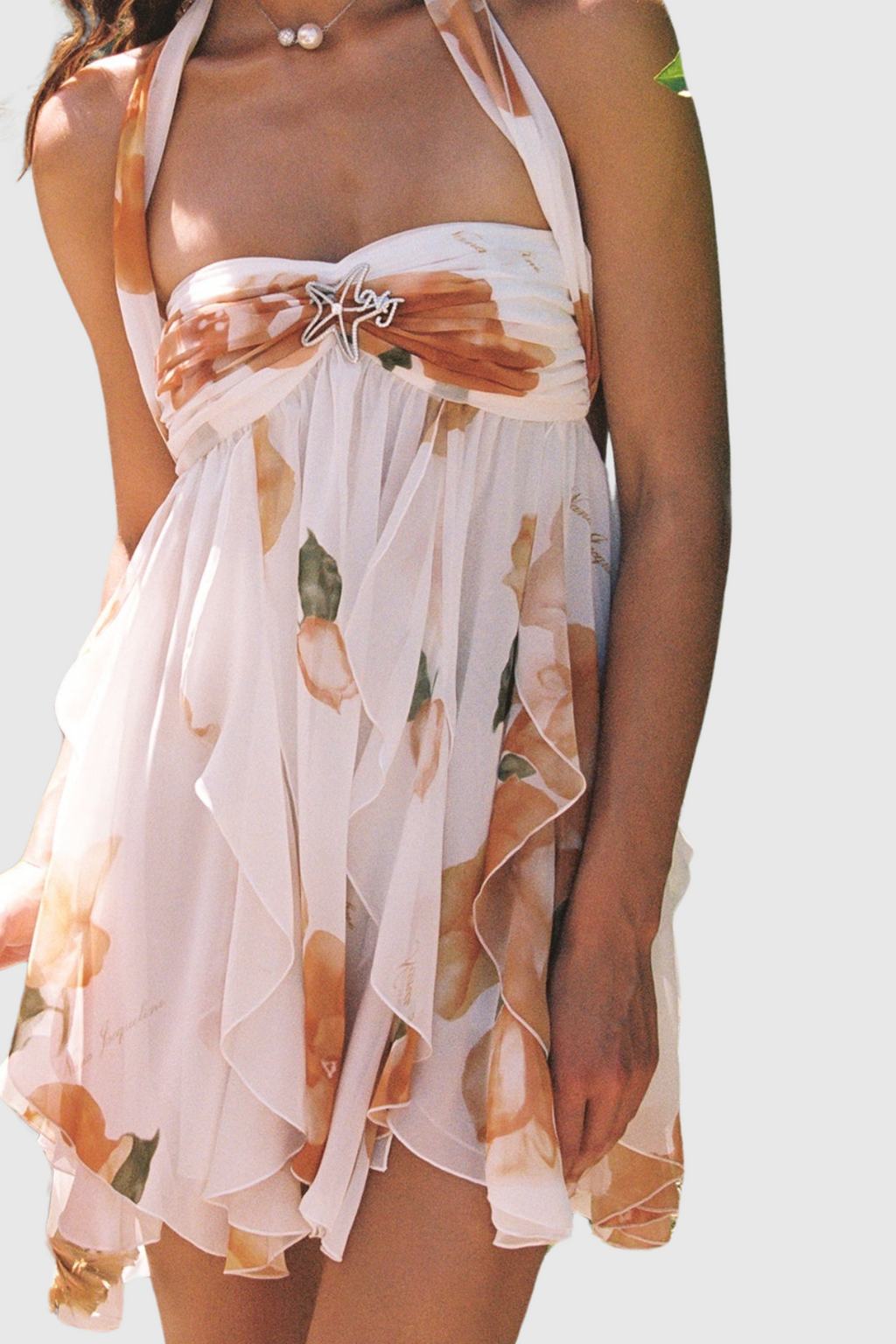 Flowering Girl Women katherine Floral Halter Backless Mini Dress