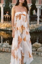 Flowering Girl Women Takala Floral Halter Backless Split Maxi Dress